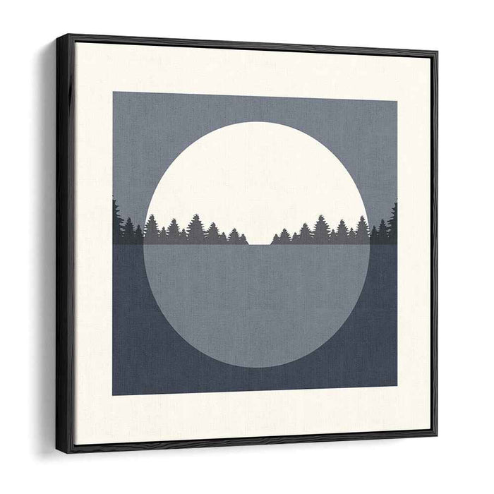 Moonlit Forest: Minimalist Nightscape Canvas Art Print