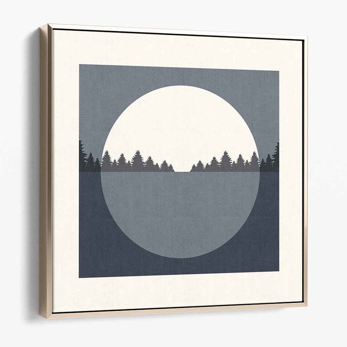 Moonlit Forest: Minimalist Nightscape Canvas Art Print