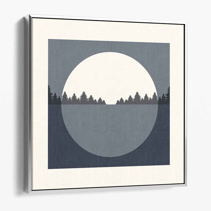 Moonlit Forest: Minimalist Nightscape Canvas Art Print