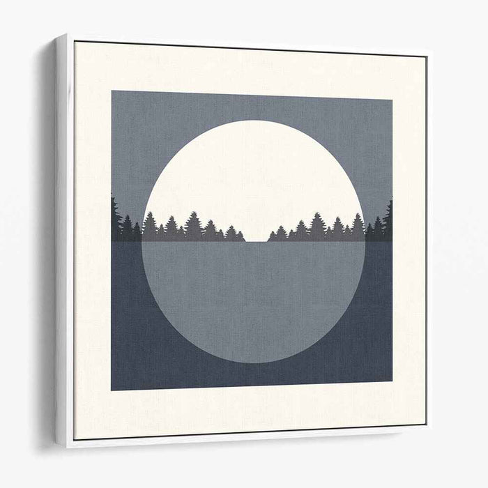 Moonlit Forest: Minimalist Nightscape Canvas Art Print