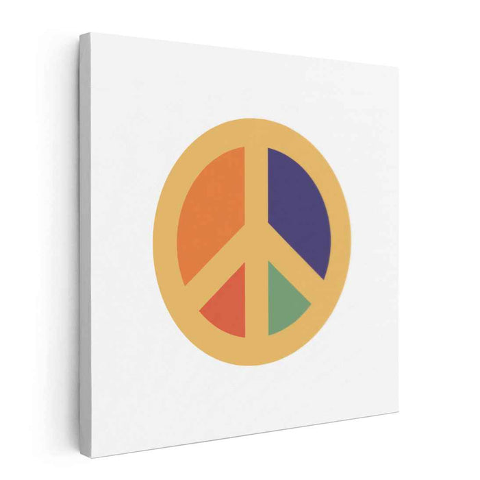 Vibrant Peace Symbol: Minimalist Color Block Canvas Art Print