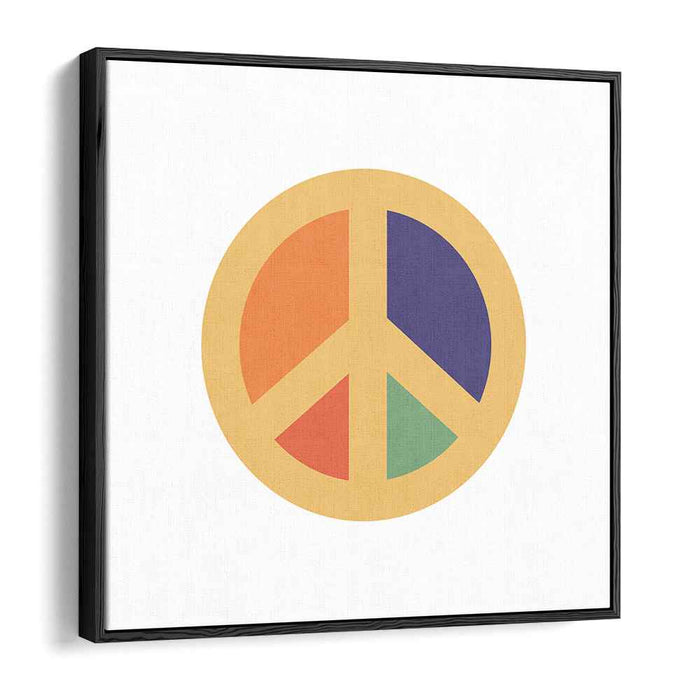 Vibrant Peace Symbol: Minimalist Color Block Canvas Art Print