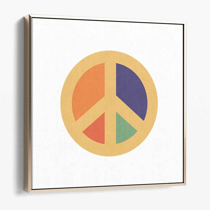 Vibrant Peace Symbol: Minimalist Color Block Canvas Art Print
