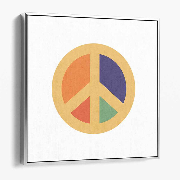 Vibrant Peace Symbol: Minimalist Color Block Canvas Art Print