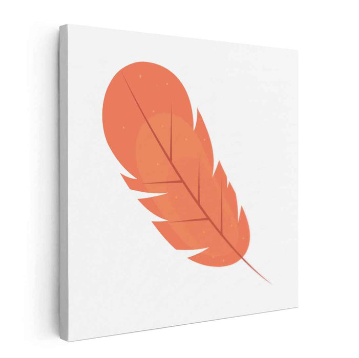 Vibrant Orange Feather: Minimalist Nature-Inspired Canvas Art Print