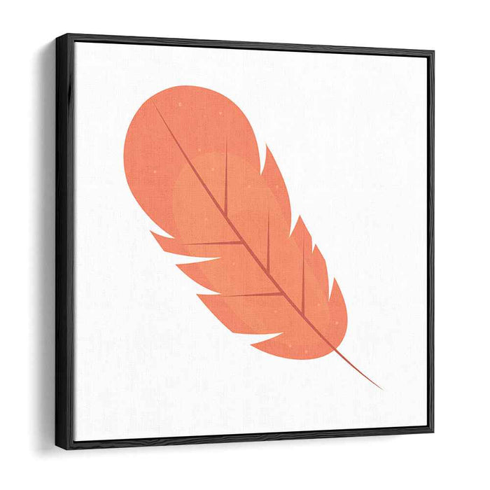 Vibrant Orange Feather: Minimalist Nature-Inspired Canvas Art Print