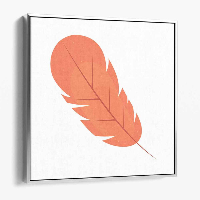Vibrant Orange Feather: Minimalist Nature-Inspired Canvas Art Print