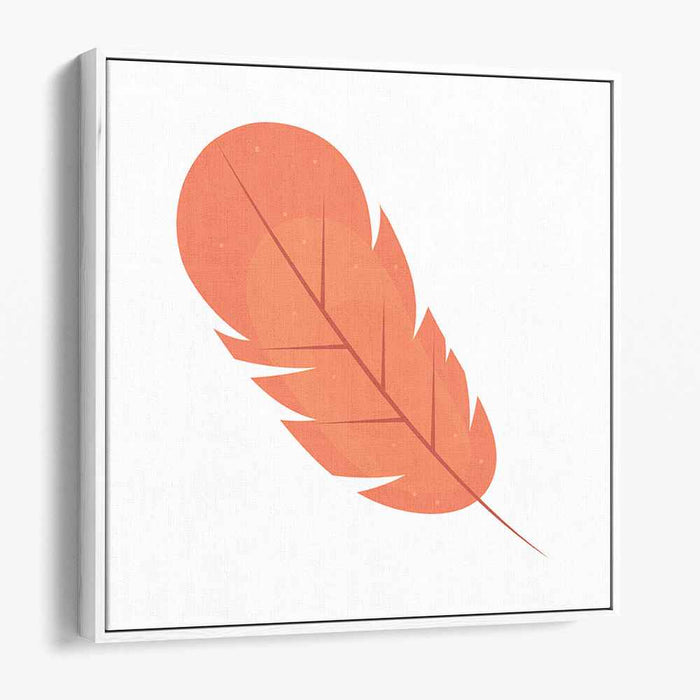 Vibrant Orange Feather: Minimalist Nature-Inspired Canvas Art Print
