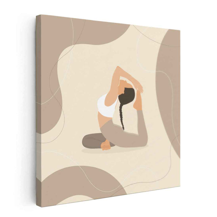 Serene Balance: Minimalist Yoga Pose Canvas Art Print