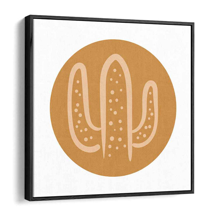 Prickly Serenity: Minimalist Cactus Canvas Art Print