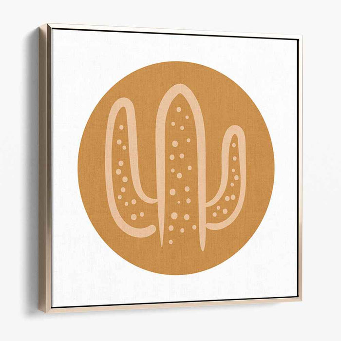 Prickly Serenity: Minimalist Cactus Canvas Art Print
