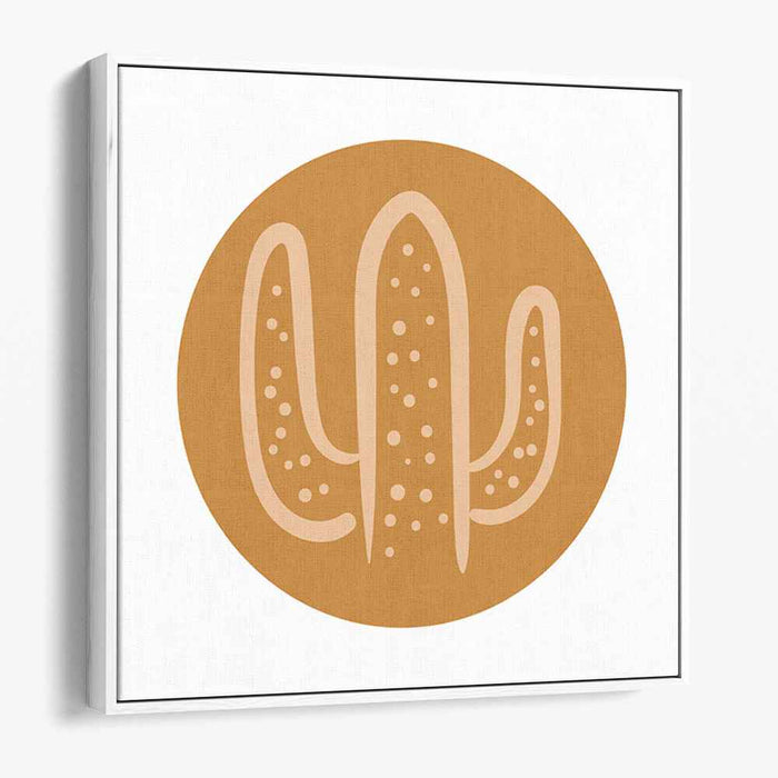 Prickly Serenity: Minimalist Cactus Canvas Art Print