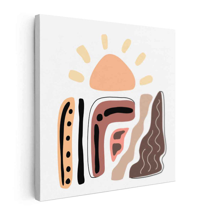 Sunrise Abstraction: Earthy Tones Modern Canvas Art Print