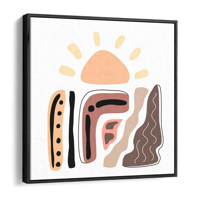 Sunrise Abstraction: Earthy Tones Modern Canvas Art Print