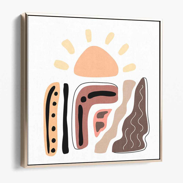 Sunrise Abstraction: Earthy Tones Modern Canvas Art Print