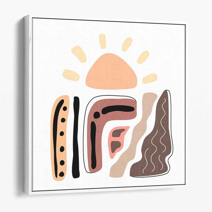 Sunrise Abstraction: Earthy Tones Modern Canvas Art Print