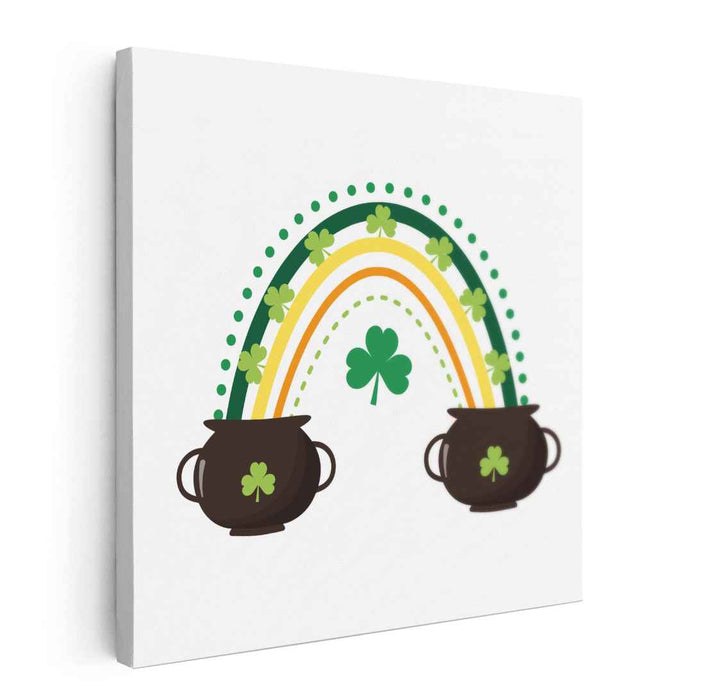 Lucky Charms: Whimsical Rainbow and Pots of Gold Art Print