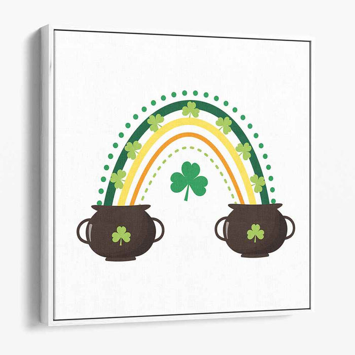 Lucky Charms: Whimsical Rainbow and Pots of Gold Art Print