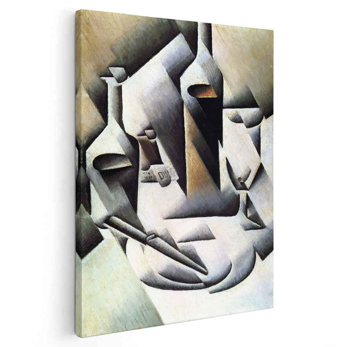 Bottles and Knife (1912) by Juan Gris