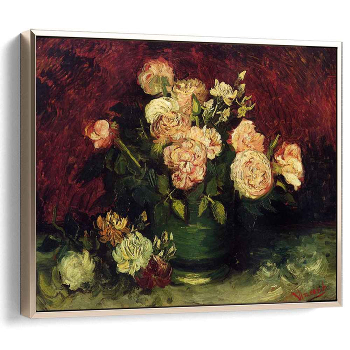 Bowl with Peonies and Roses (1886) by Vincent van Gogh