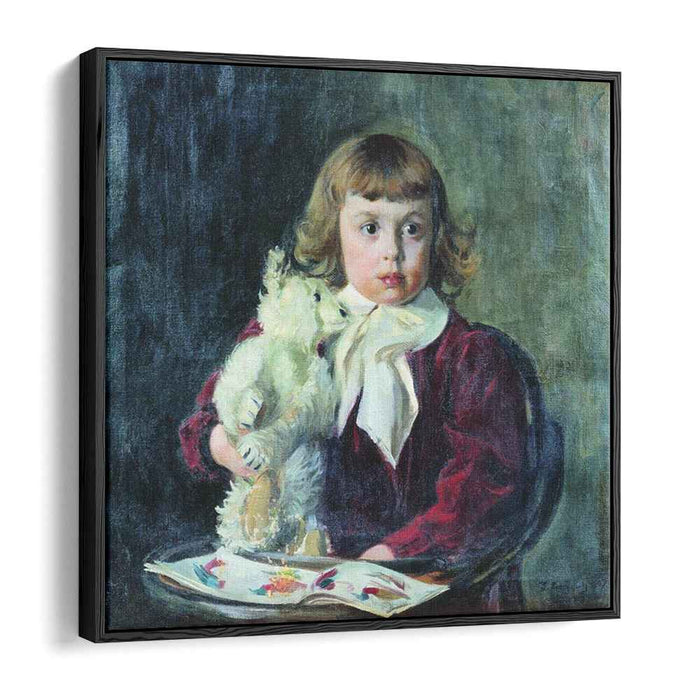 Boy with teddy bear (1907) by Boris Kustodiev