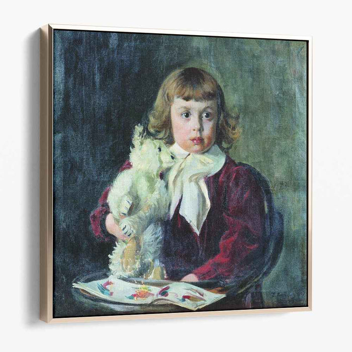 Boy with teddy bear (1907) by Boris Kustodiev