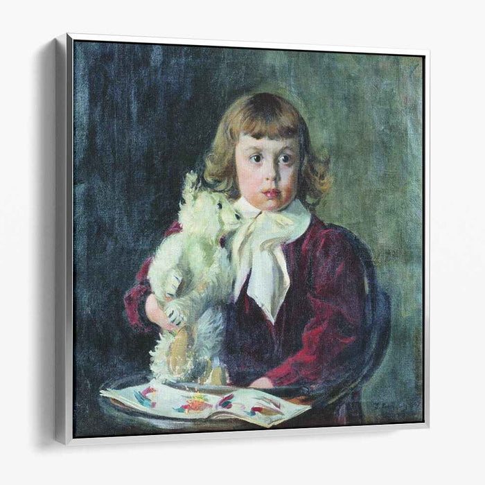 Boy with teddy bear (1907) by Boris Kustodiev