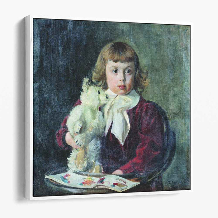 Boy with teddy bear (1907) by Boris Kustodiev