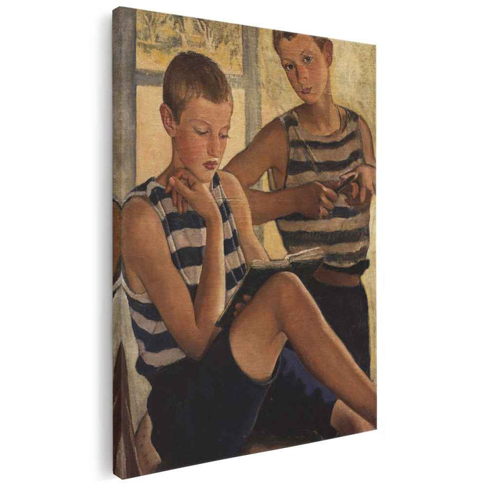 Boys in sailor's striped vests (1919) by Zinaida Serebriakova