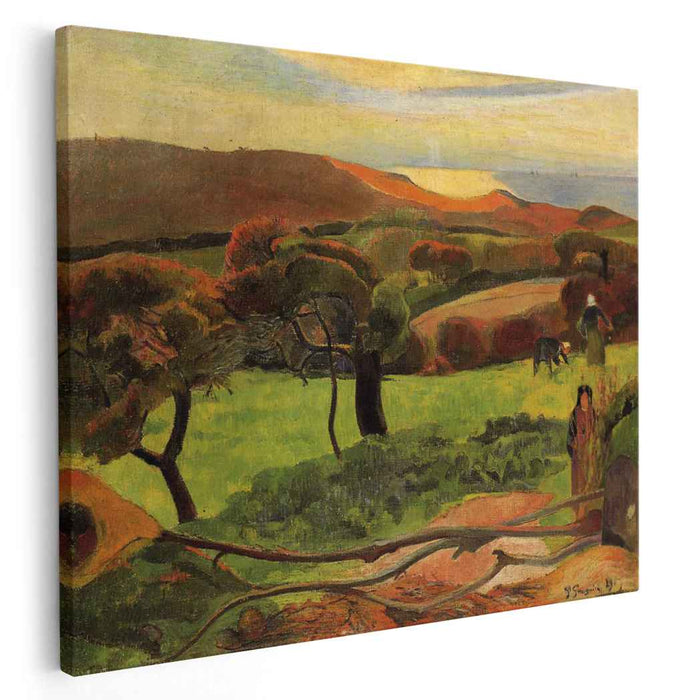 Breton Landscape - Fields by the Sea (Le Pouldu) (1889) by Paul Gauguin