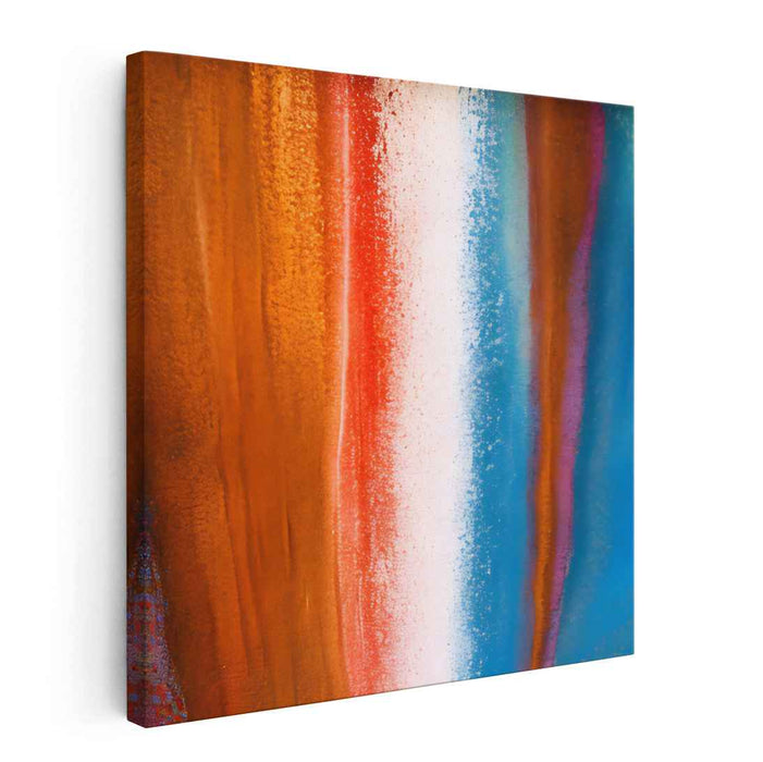 Ink Cascade: Abstract Expressionist Vertical Streaks Canvas Art Print