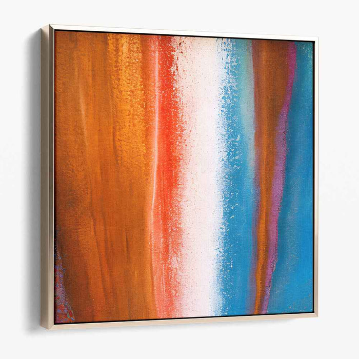 Ink Cascade: Abstract Expressionist Vertical Streaks Canvas Art Print