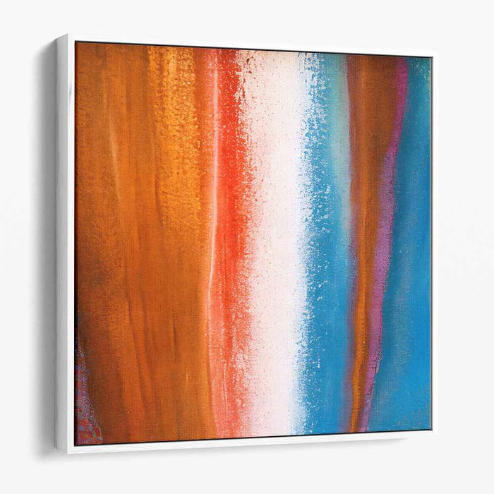 Ink Cascade: Abstract Expressionist Vertical Streaks Canvas Art Print