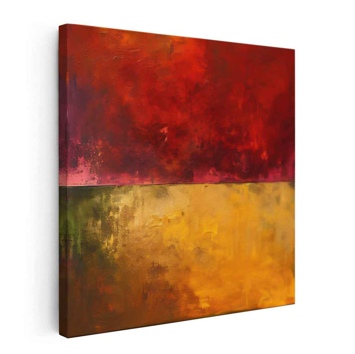 Kaleidoscope Embers: Abstract Red and Gold Canvas Art Print