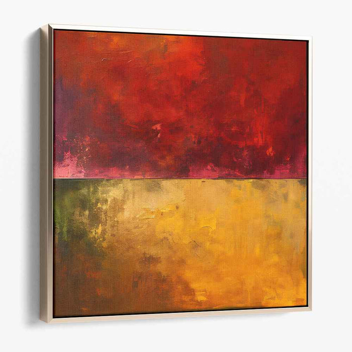 Kaleidoscope Embers: Abstract Red and Gold Canvas Art Print