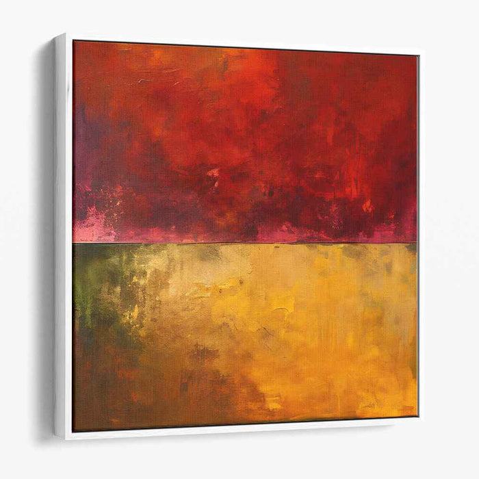 Kaleidoscope Embers: Abstract Red and Gold Canvas Art Print