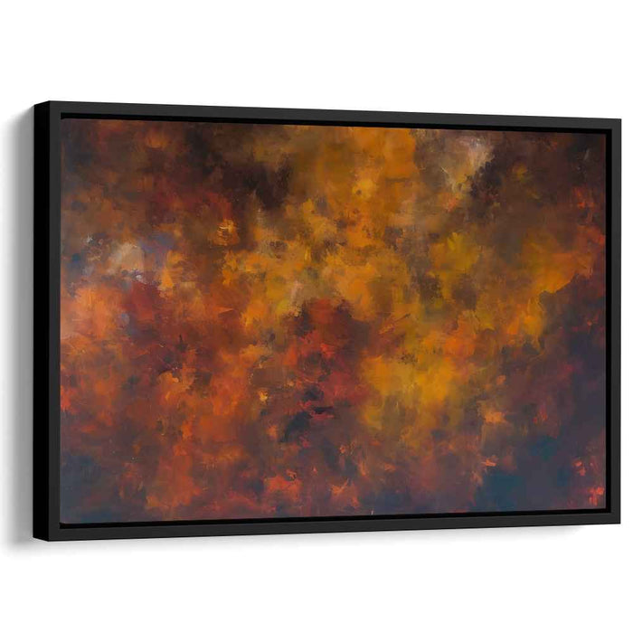 Inferno of Colors: Abstract Expressionist Fiery Landscape Canvas Art Print