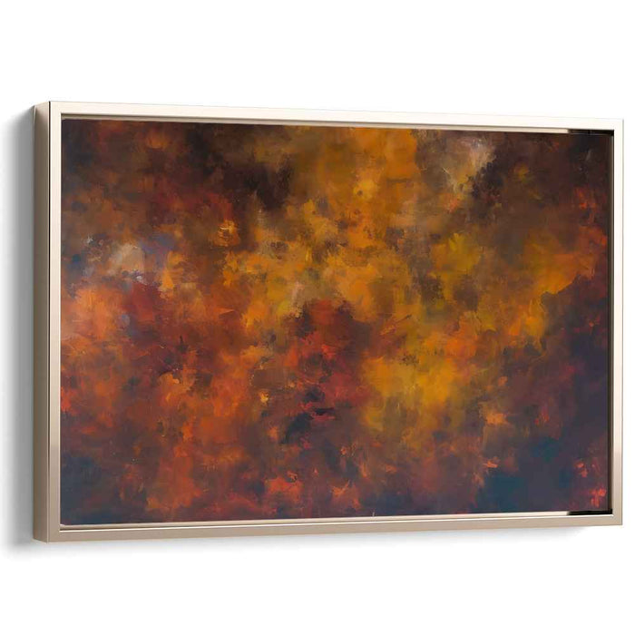 Inferno of Colors: Abstract Expressionist Fiery Landscape Canvas Art Print