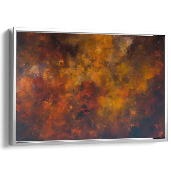 Inferno of Colors: Abstract Expressionist Fiery Landscape Canvas Art Print