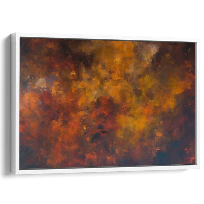 Inferno of Colors: Abstract Expressionist Fiery Landscape Canvas Art Print