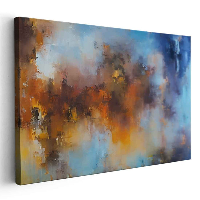 Fiery Arctic Meltdown: Abstract Expressionist Fusion of Fire and Ice Canvas Art Print