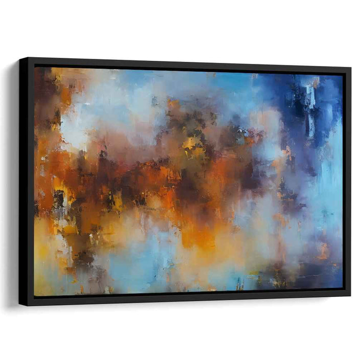 Fiery Arctic Meltdown: Abstract Expressionist Fusion of Fire and Ice Canvas Art Print