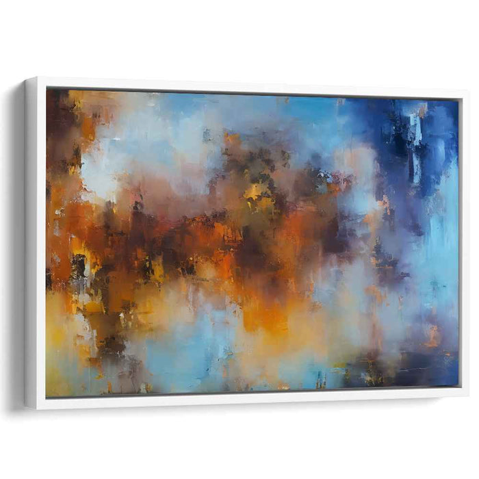 Fiery Arctic Meltdown: Abstract Expressionist Fusion of Fire and Ice Canvas Art Print
