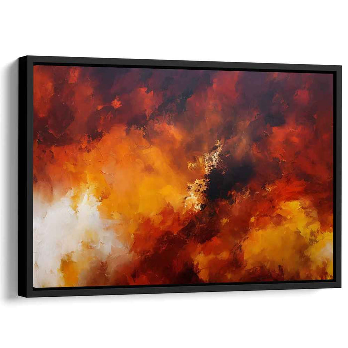 Chromatic Blaze Whisper: Abstract Expressionist Canvas Art of Blazing Colors