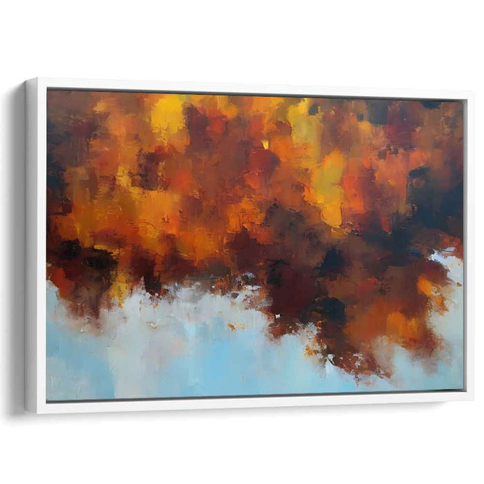 Fiery Autumn Sunset: Abstract Expressionist Canvas Art Print