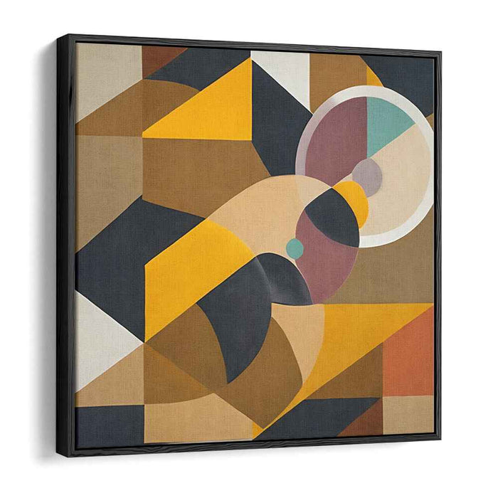 Modern Geometry: Abstract Geometric Brown and Orange Canvas Art Print