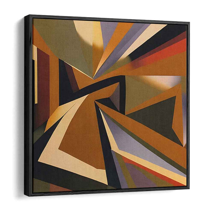 Geometric Mirage on Canvas: Modern Abstract Triangles in Earth Tones Canvas Art