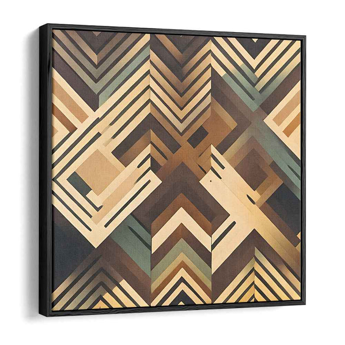 Illusory Zigzag Sky Dance: Modernist Chevron Illusion Canvas Art