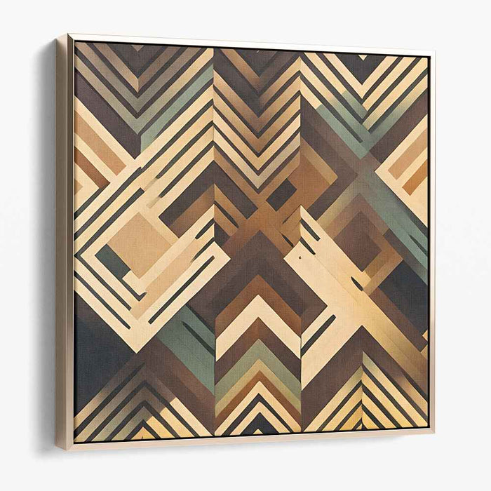 Illusory Zigzag Sky Dance: Modernist Chevron Illusion Canvas Art