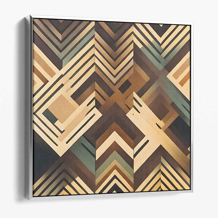 Illusory Zigzag Sky Dance: Modernist Chevron Illusion Canvas Art